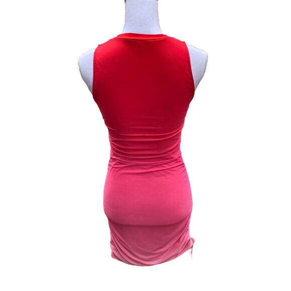 BB Dakota Steve Madden Deep Skies Dress Bodycon Sleeveless Ombre Hibiscus Small - Picture 6 of 14